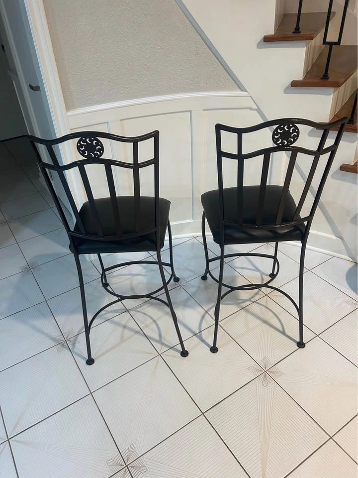 Set of 2 Metal Bar Stools - photo 3