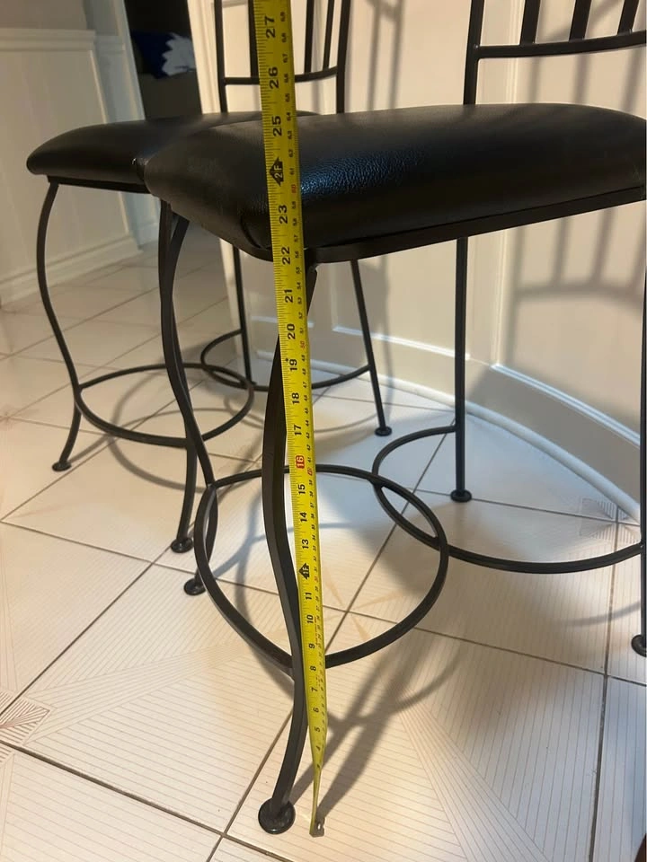 Set of 2 Metal Bar Stools - photo 4