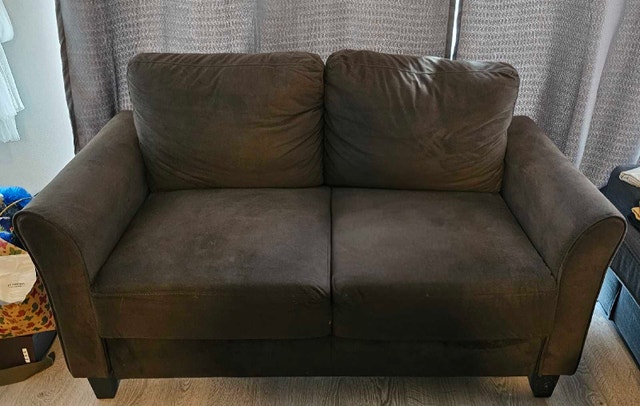 Coffee Brown 2 Seat Loveseat Couch