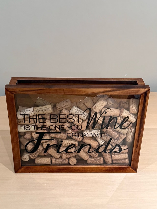 Wooden Wine Cork Shadow Box