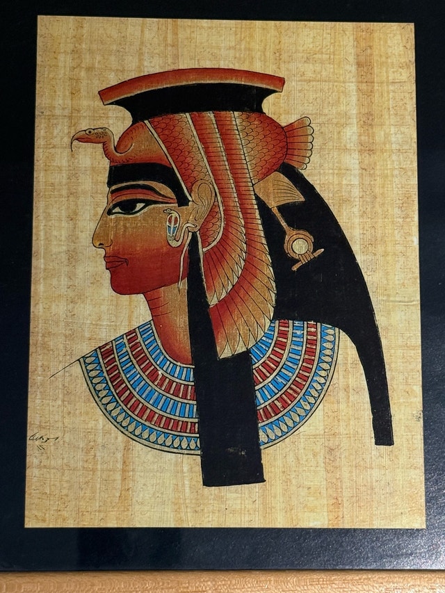 Framed Egyptian Papyrus Print Art - Queen Nefertari - photo 2