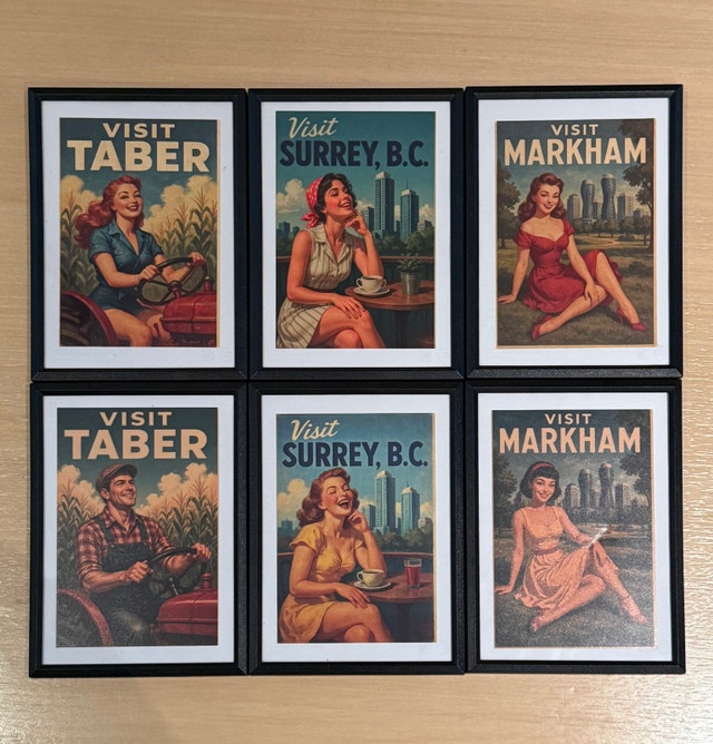 Framed Canadian City Travel Pinup Girls - photo 2