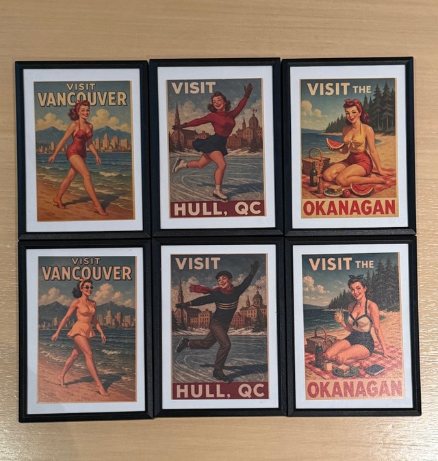 Framed Canadian City Travel Pinup Girls - photo 4