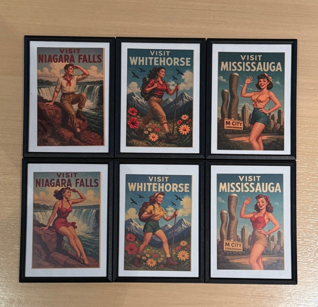 Framed Canadian City Travel Pinup Girls - photo 5