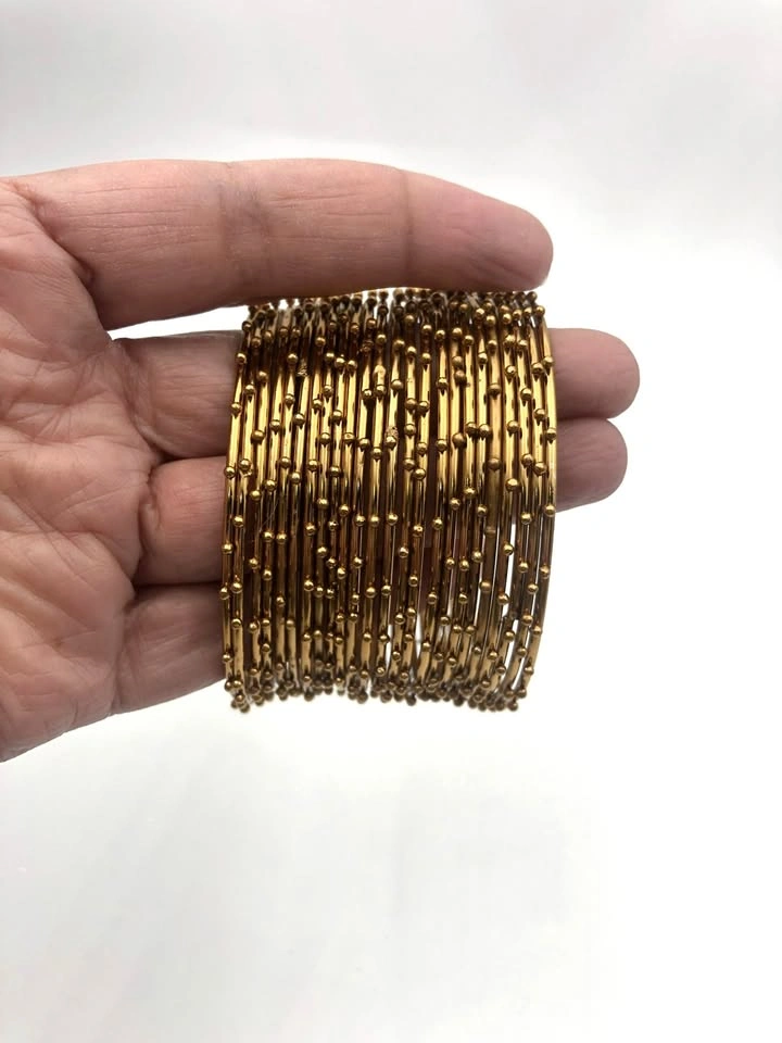 Matte Gold Oxidized Bangles - Elegant Churi Set