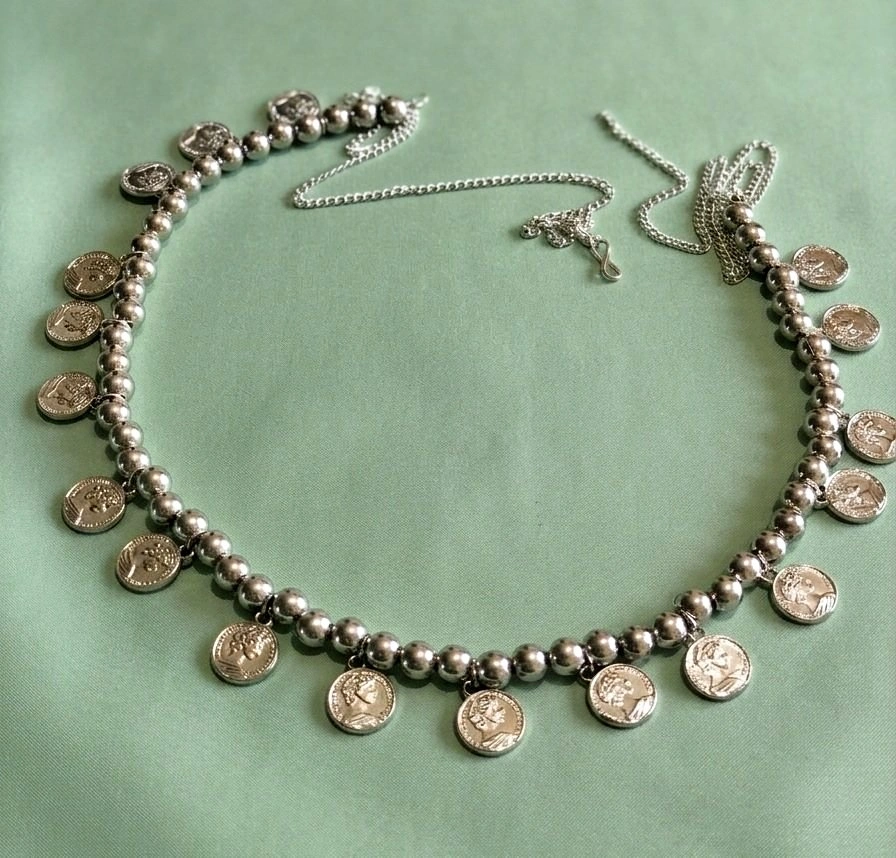 Silver Coin Waist Belt | Kamarbandh Belly Chain