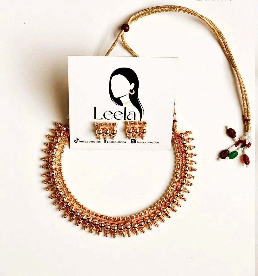 Traditional Temple Choker Set - Gold Finish