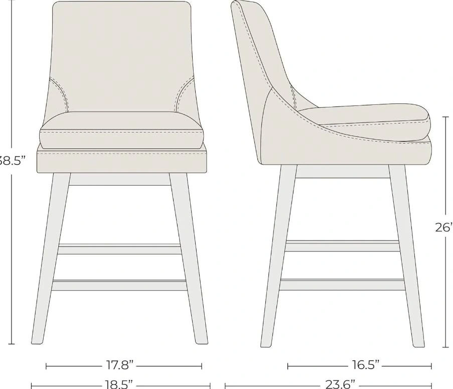 Brand NEW- CHITA Bar Stools Set of 2, Counter Height Swivel - photo 2