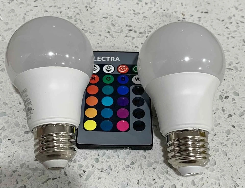 LECTRA LED Color Changing Light Bulbs with Remote 2-pack