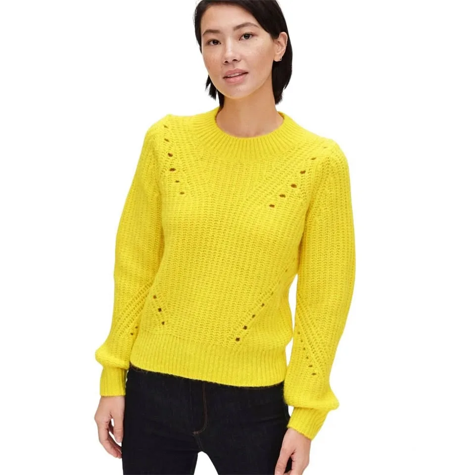 GAP Wool-Blend Pointelle Crewneck Sweater - Size Small thumbnail