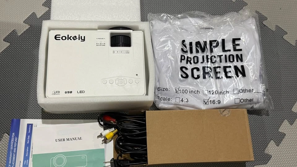 Eokeiy Projector with 100 inch 16:9 Projection Screen - photo 3