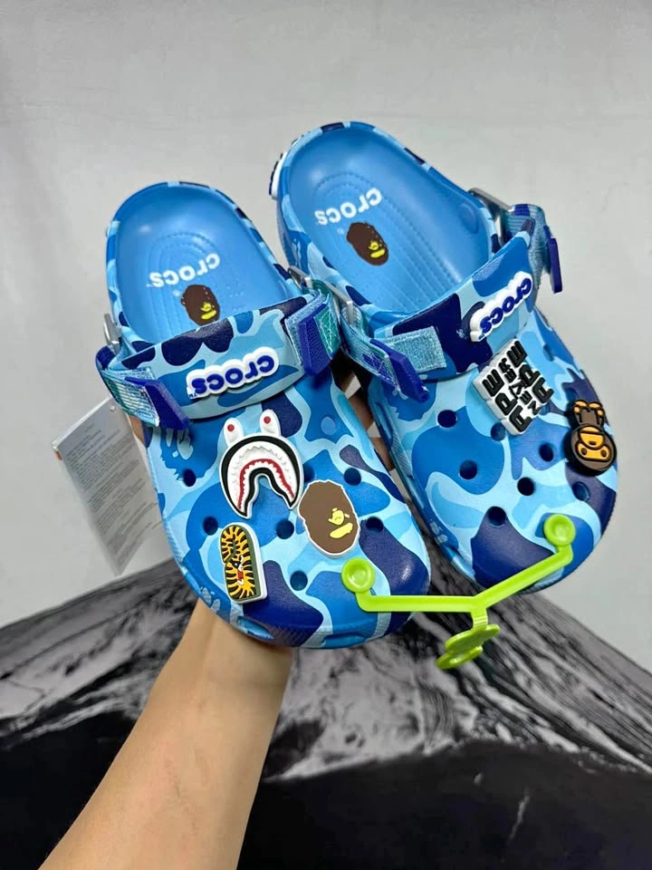 Crocs x BAPE Classic Clog Blue Camo (No Box Cheaper)