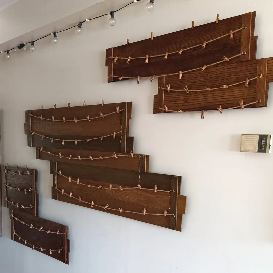Picture Photo Display Frames, 3-panel Wooden with Lights