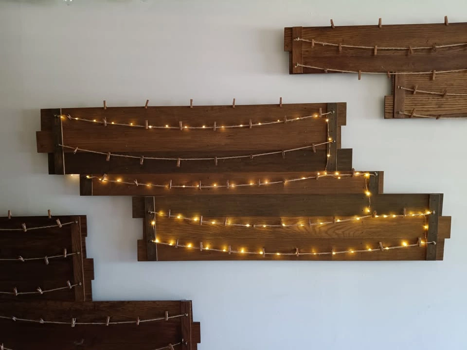 Picture Photo Display Frames, 3-panel Wooden with Lights - photo 2
