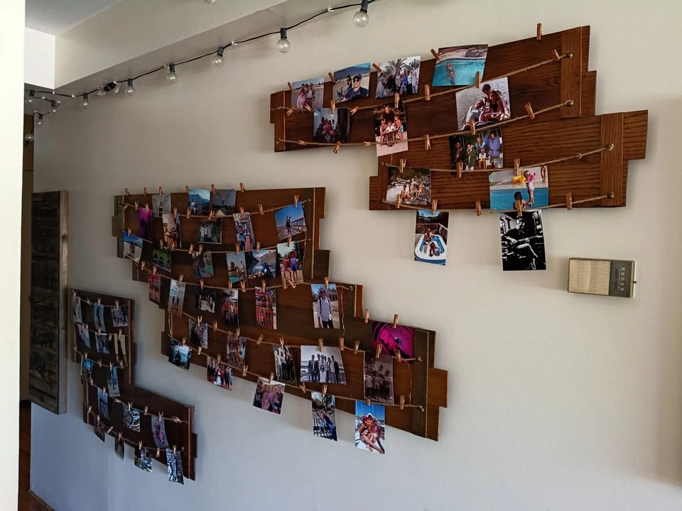 Picture Photo Display Frames, 3-panel Wooden with Lights - photo 5