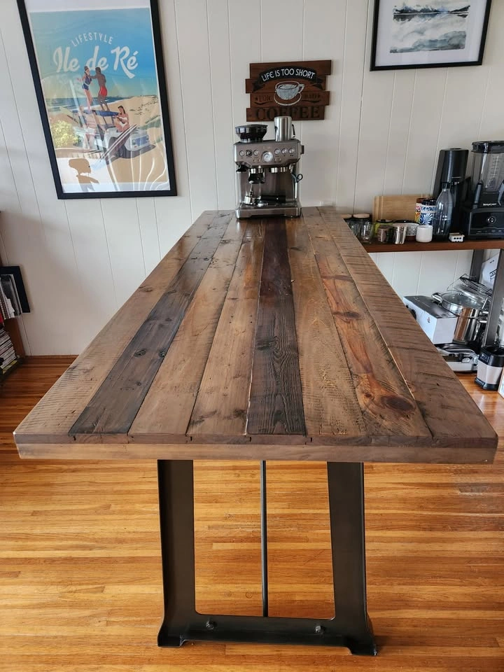 Urban Barn Industrial Counter Table - Recycled Pine & Metal - photo 3