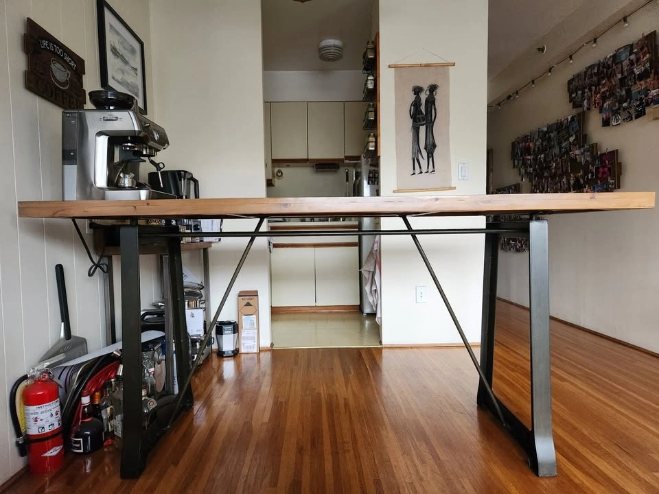 Urban Barn Industrial Counter Table - Recycled Pine & Metal - photo 5