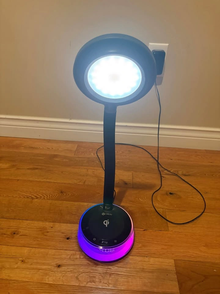 OttLite Desk Lamp with Wireless Charging + Clock - photo 2