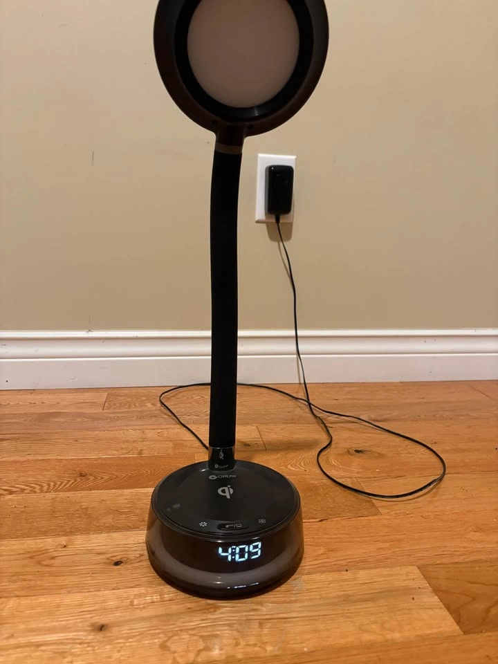 OttLite Desk Lamp with Wireless Charging + Clock - photo 4