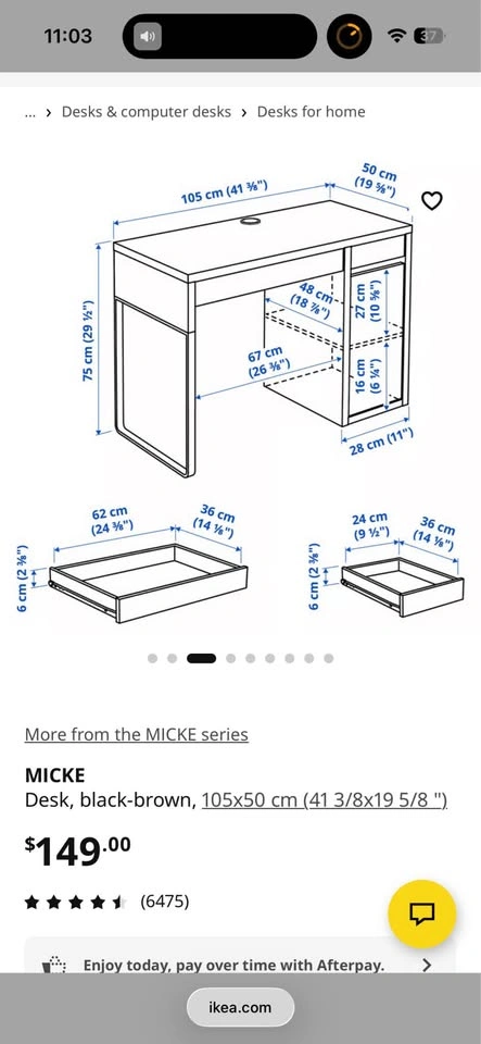 IKEA MICKE Desk (black) - photo 2