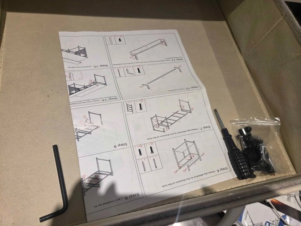 2-Tier White Computer Office Desk w/ 2 Fabric Drawers - photo 2