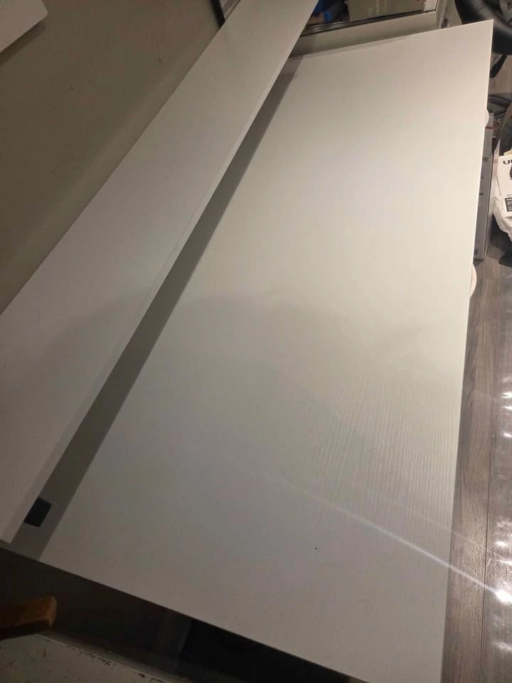 2-Tier White Computer Office Desk w/ 2 Fabric Drawers - photo 4