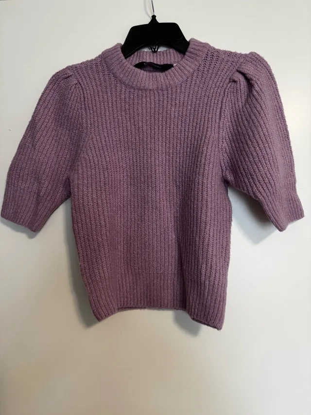 Femme Purple Puff Sleeve Sweater