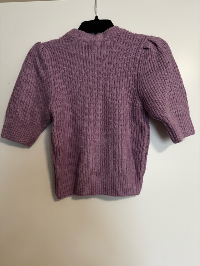 Femme Purple Puff Sleeve Sweater - photo 4