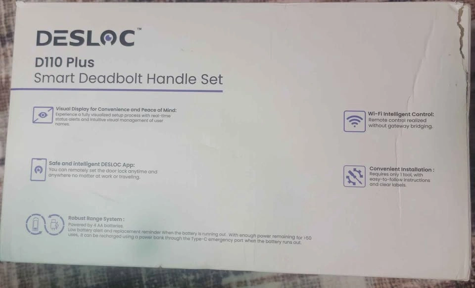 DESLOC D110 Plus Smart Deadbolt Handle Set - photo 5