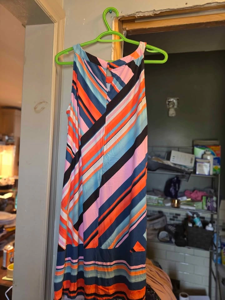Roz & Ali Petite Large Striped Sleeveless Dress - photo 3