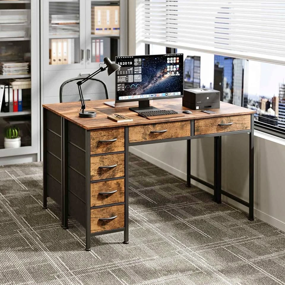 NEW Brown Computer Table/Desk w/ Drawers