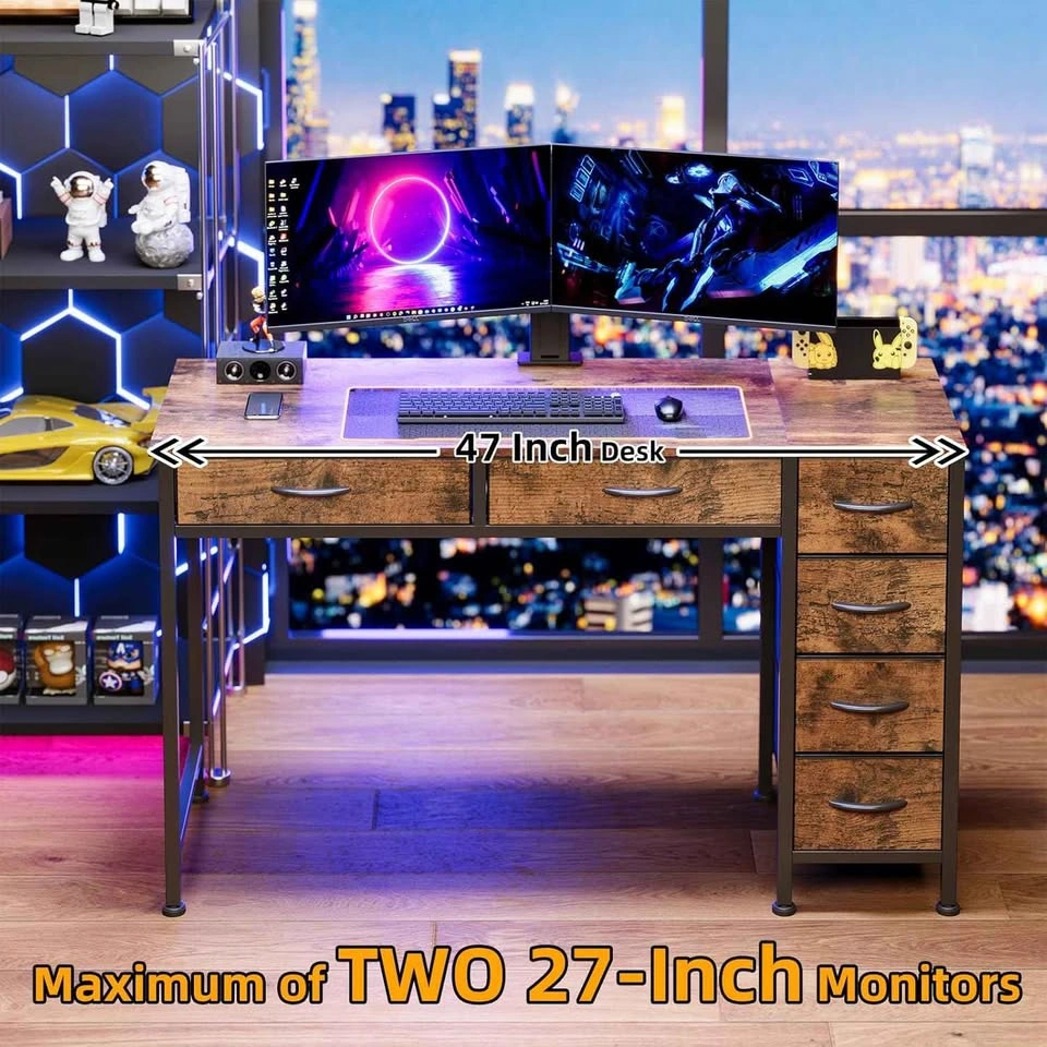 NEW Brown Computer Table/Desk w/ Drawers - photo 3