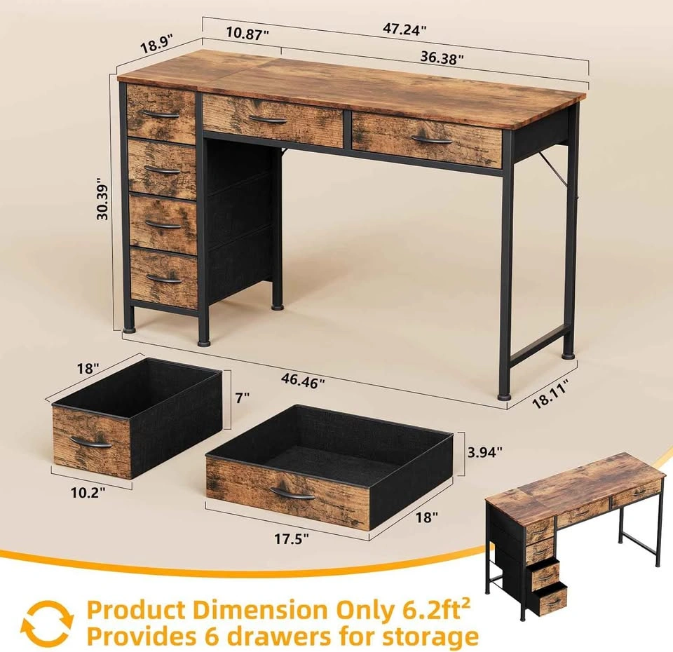 NEW Brown Computer Table/Desk w/ Drawers - photo 4