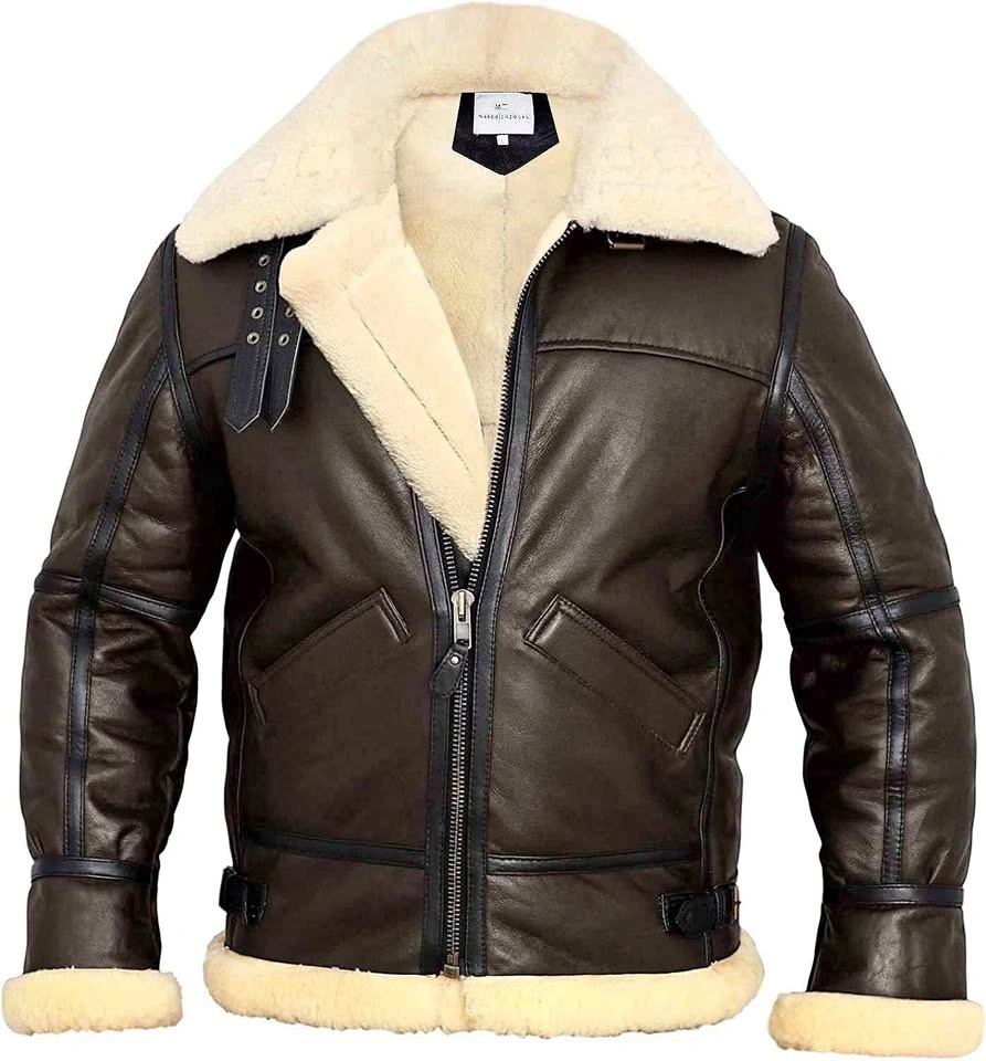 GENUINE LEATHER Marco Enzolani Bomber Aviator Jacket