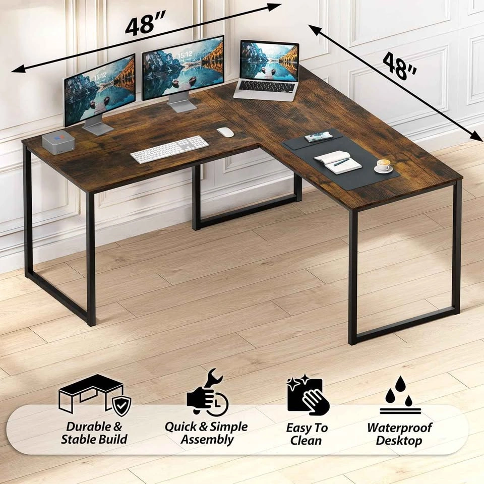 NEW 48-Inch L Shaped Brown Office Desk - photo 3