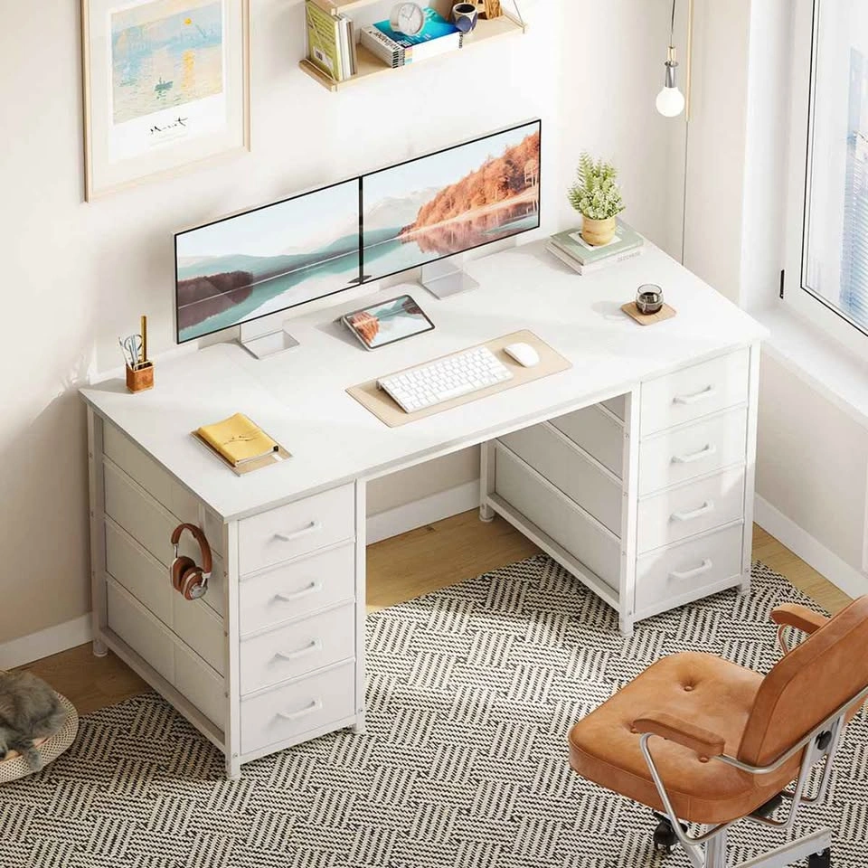 NEW White Desk with 8 Drawers - photo 2