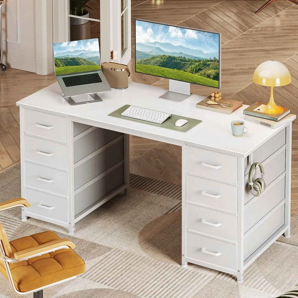NEW White Desk with 8 Drawers - photo 3