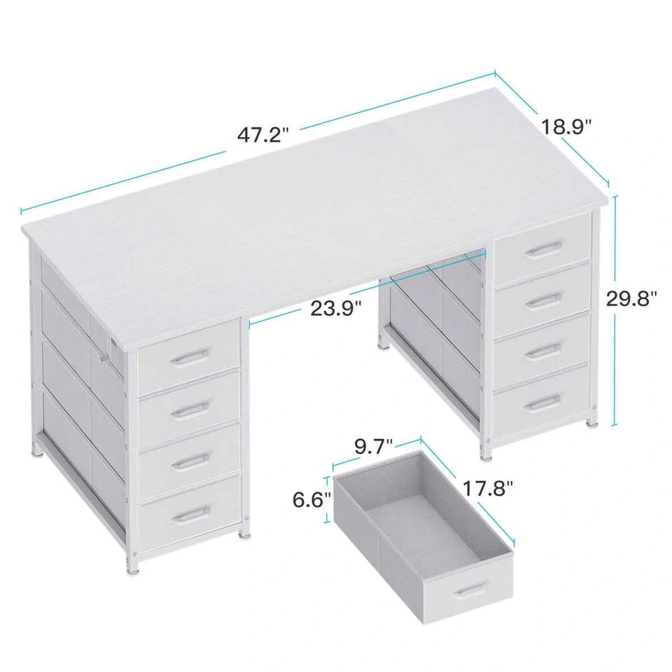 NEW White Desk with 8 Drawers - photo 4