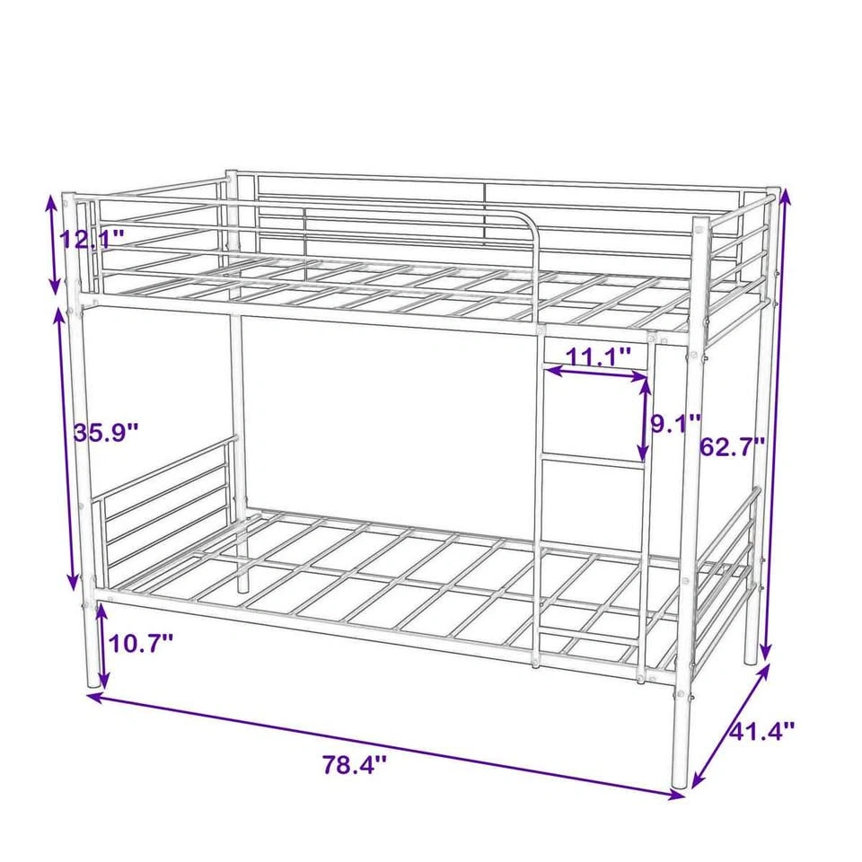 NEW Black Metal Twin Bunk Bed - photo 5