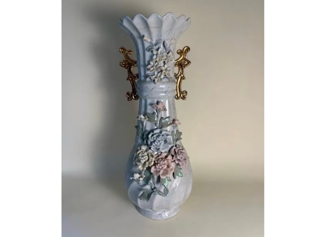 Ceramic Vase, Satsuma, 23” tall