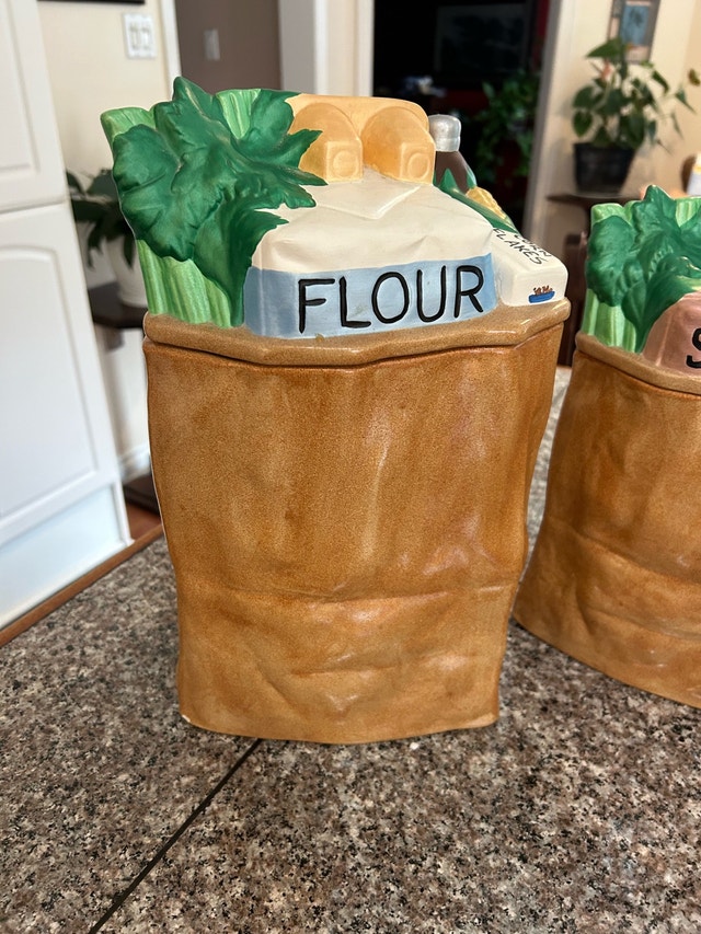 Canister Set, UNIQUE, RARE, Grocery Bag Design - photo 2