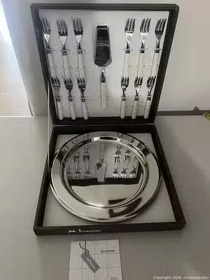 Inoxpran 14-Piece Stainless Steel Desert, Cake, Serving Set