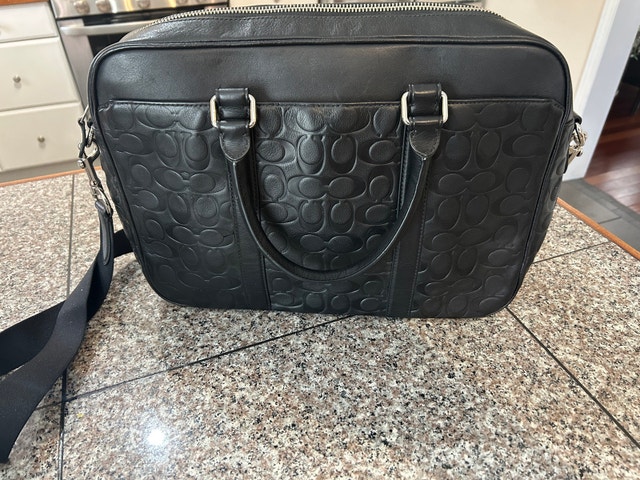 COACH Brief Case, Black, leather.