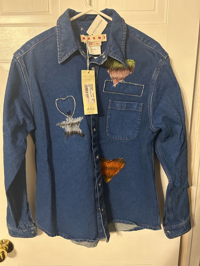 Marni Men’s Bleached Organic Denim Shirt (Jacket) 38