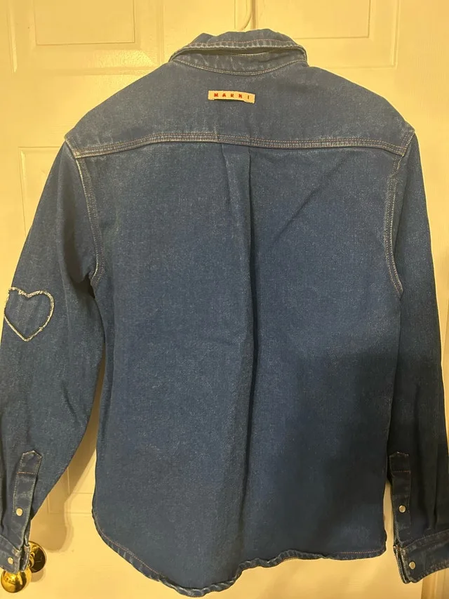 Marni Men’s Bleached Organic Denim Shirt (Jacket) 38 - photo 2
