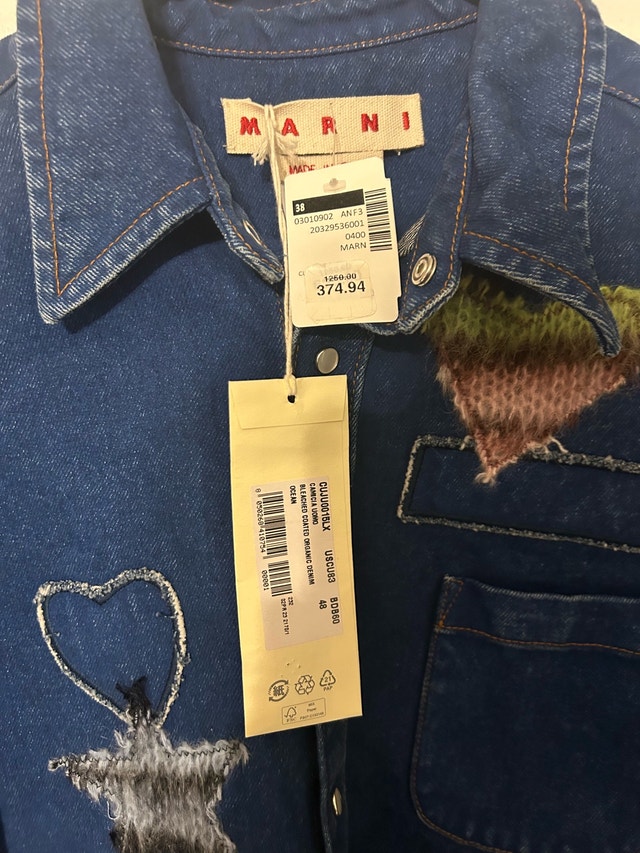 Marni Men’s Bleached Organic Denim Shirt (Jacket) 38 - photo 3