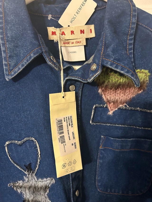 Marni Men’s Bleached Organic Denim Shirt (Jacket) 38 - photo 4