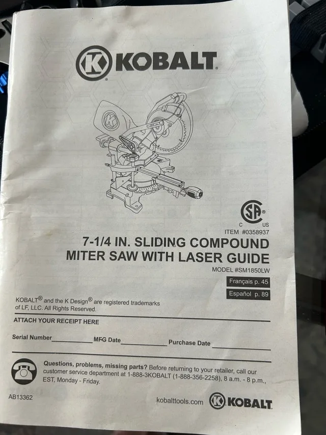 Kobalt 7-1/4 Compound Miter Saw with Laser Guide