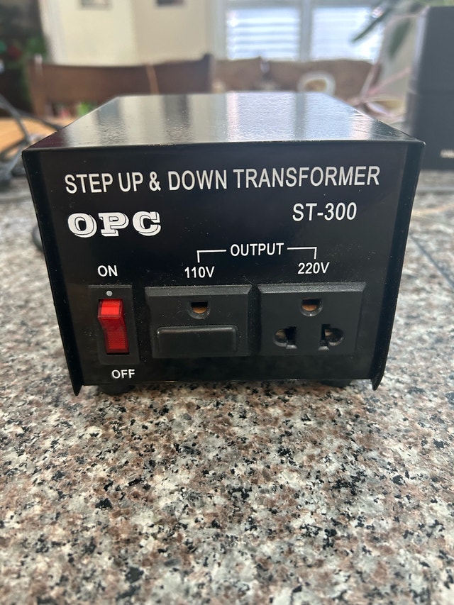 Step up transformer 110V to 220V, 300 watts max