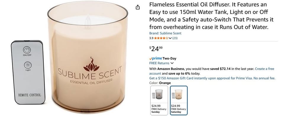 New~Flameless Essent Oil Diffuser(Corded) - photo 3